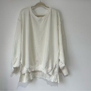 Free People Camden White Oversized Sweatshirt